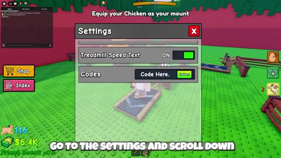Call A Pet Settings panel with the Codes paste field